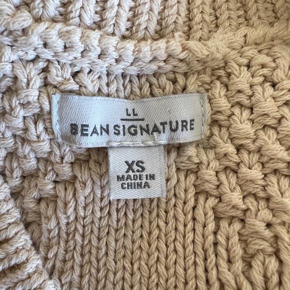 L.L. Bean Signature Vintage Cable Knit Cream 100% Cotton Fisherman’s Sweater - Picture 8 of 12